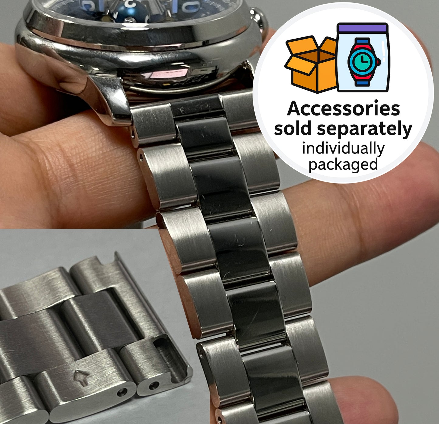 Solid steel bracelet.