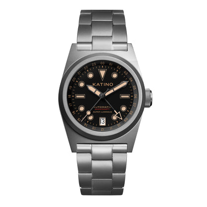 KRONOSTI Shark Shadow Diver – GMT Sunburst Black