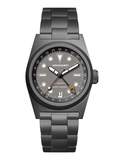 KRONOSTI Shark Shadow Diver – GMT Sunburst Black