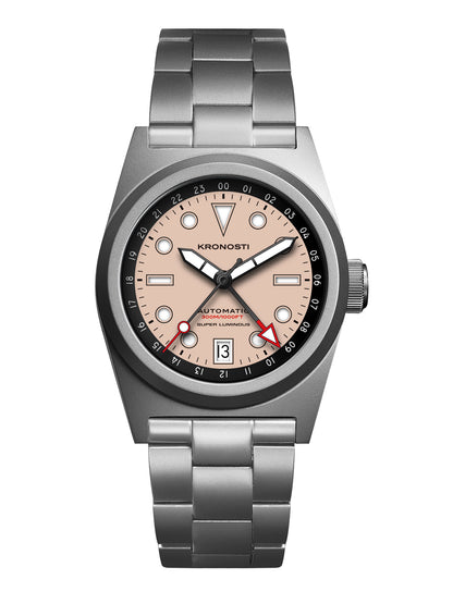 KRONOSTI Shark Shadow Diver – GMT Sunburst Black