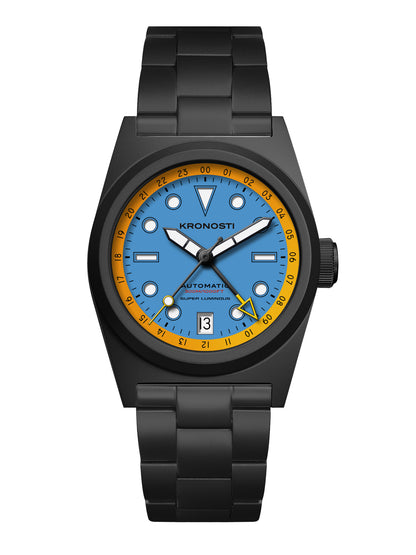 KRONOSTI Shark Shadow Diver – GMT Sunburst Black