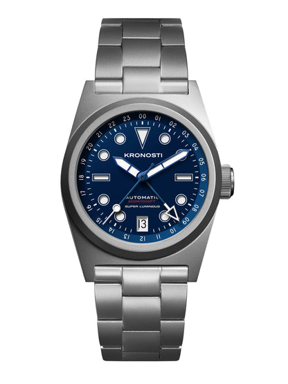 KRONOSTI Shark Shadow Diver – GMT Sunburst Black
