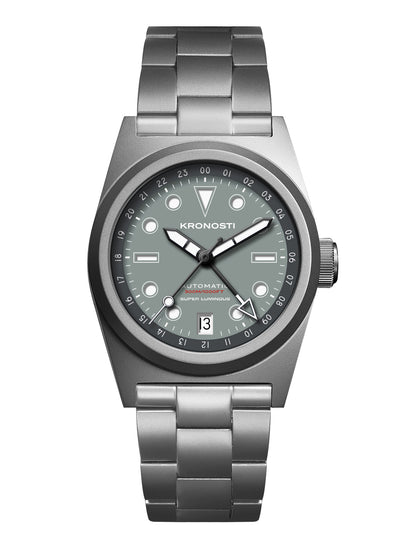 KRONOSTI Shark Shadow Diver – GMT Sunburst Black