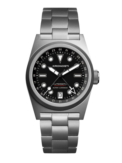 KRONOSTI Shark Shadow Diver – GMT Sunburst Black