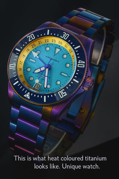 KRONOSTI Deep Explorer – Aurora Titanium GMT Series