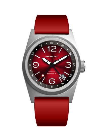 KRONOSTI Shark Shadow Diver – GMT Sunburst Red