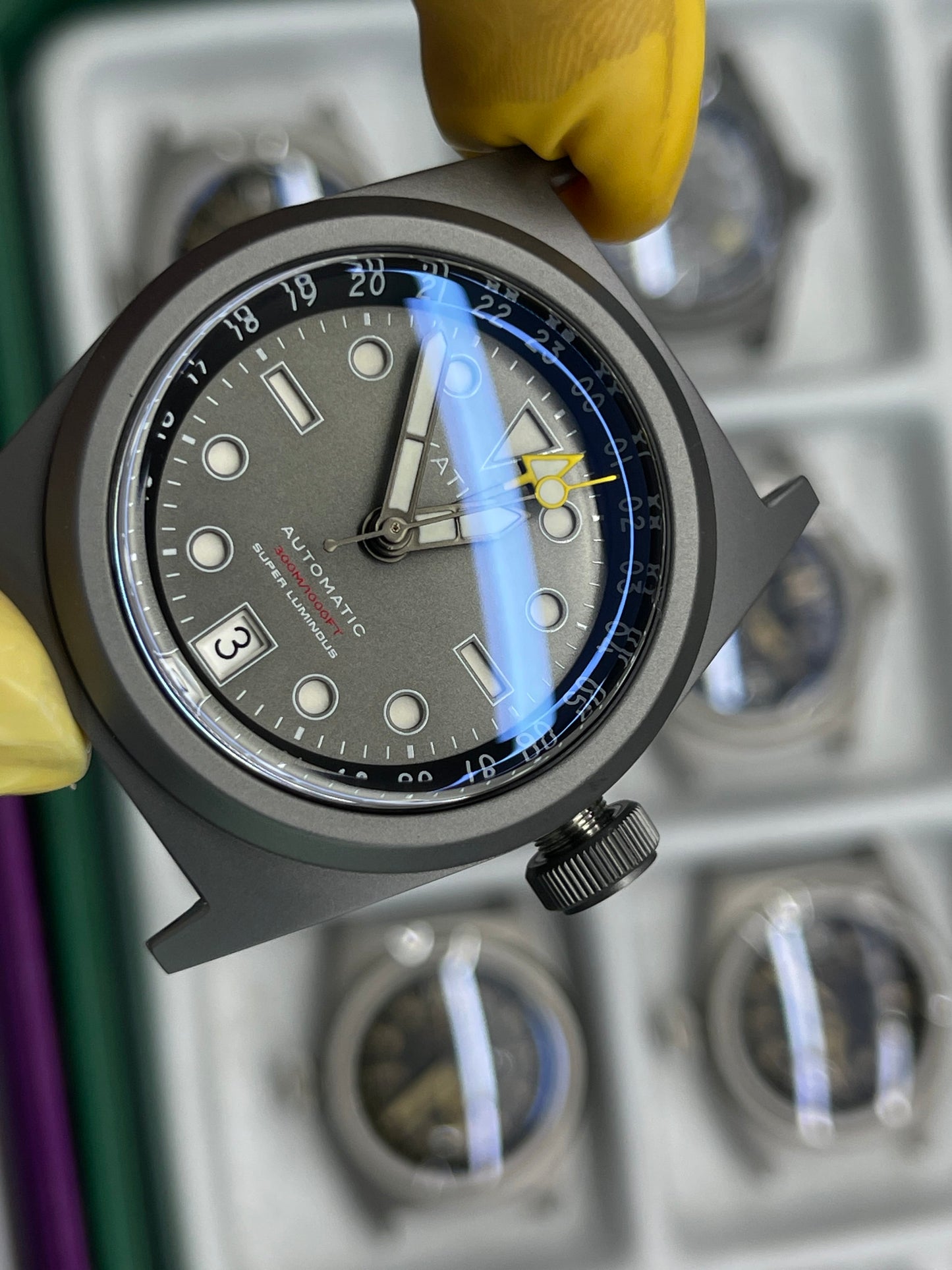 KRONOSTI Shark Shadow Diver – GMT Sunburst Blue