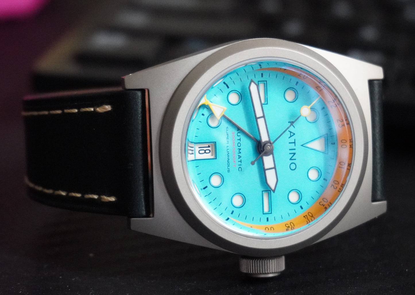 KRONOSTI Shark Shadow Diver – GMT Sunburst Blue