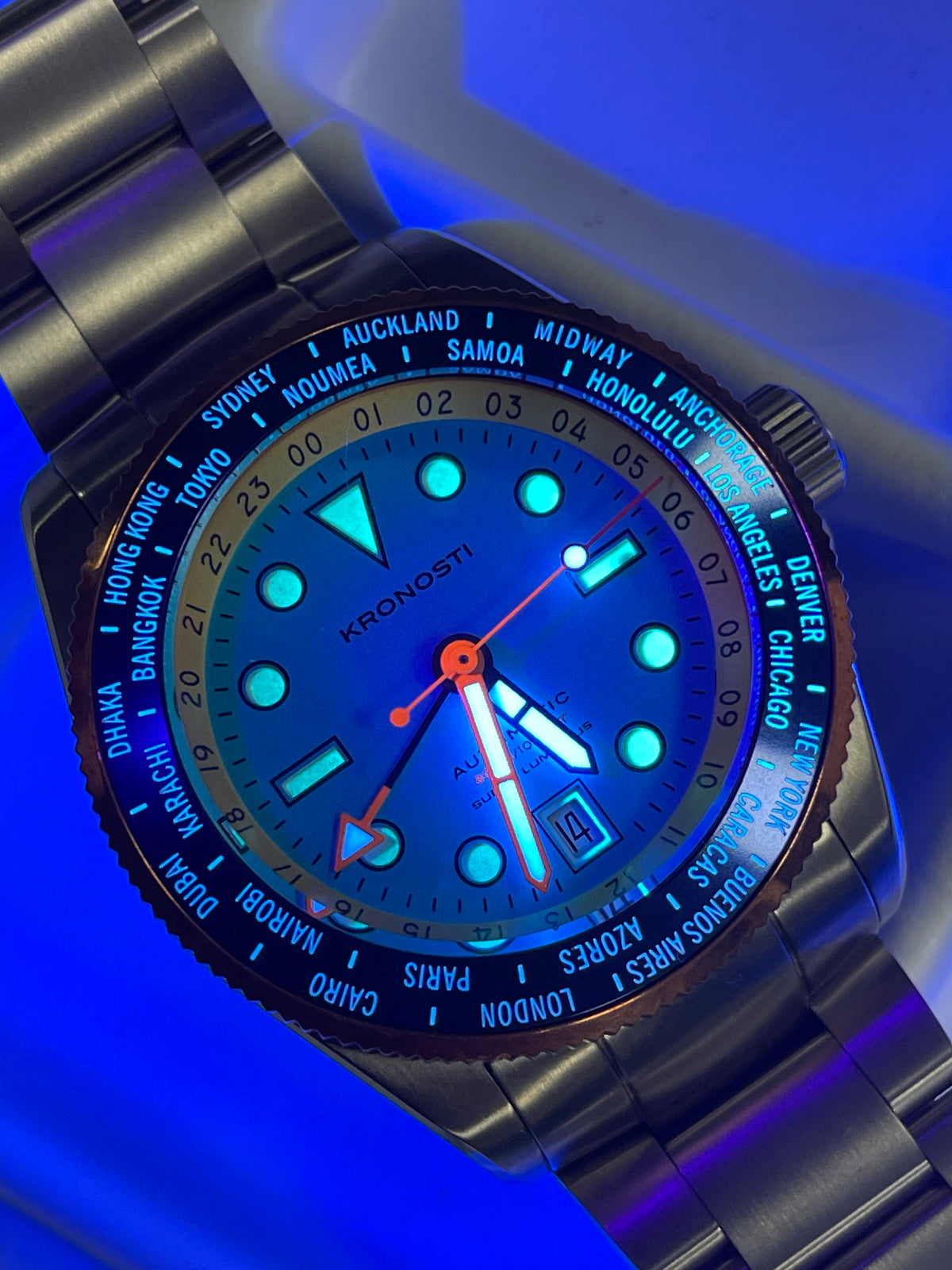 KRONOSTI ATLAS GMT – Ocean Teal Titanium Watch