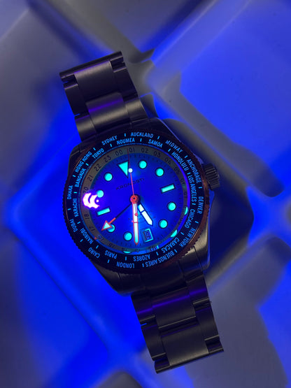 KRONOSTI ATLAS GMT – Ocean Teal Titanium Watch