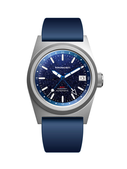 KRONOSTI Shark Shadow Diver – Blue Goldstone GMT