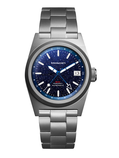 KRONOSTI Shark Shadow Diver – Blue Goldstone GMT