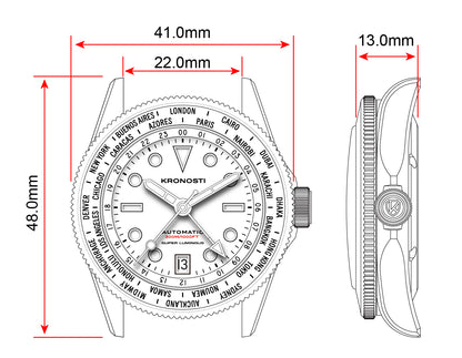 KRONOSTI ATLAS GMT – 300m Titanium Automatic GMT Watch（副本）