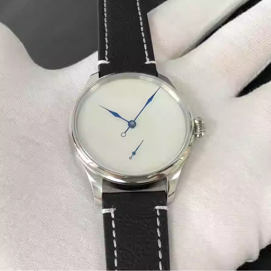 41mm Hand-Wound Mechanical Watch | Natural White MOP Dial | No-Text “Celestial Script” Minimalist Design