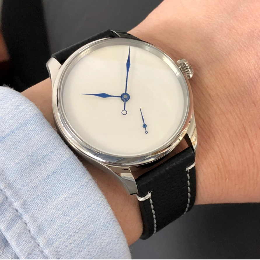 41mm Hand-Wound Mechanical Watch | Natural White MOP Dial | No-Text “Celestial Script” Minimalist Design