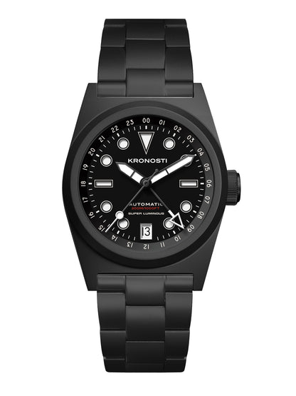 KRONOSTI Shark Shadow Diver – GMT Sunburst Black