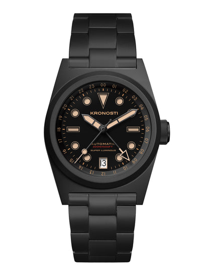KRONOSTI Shark Shadow Diver – GMT Sunburst Black