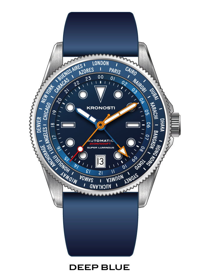KRONOSTI ATLAS GMT – Ocean Teal Titanium Watch