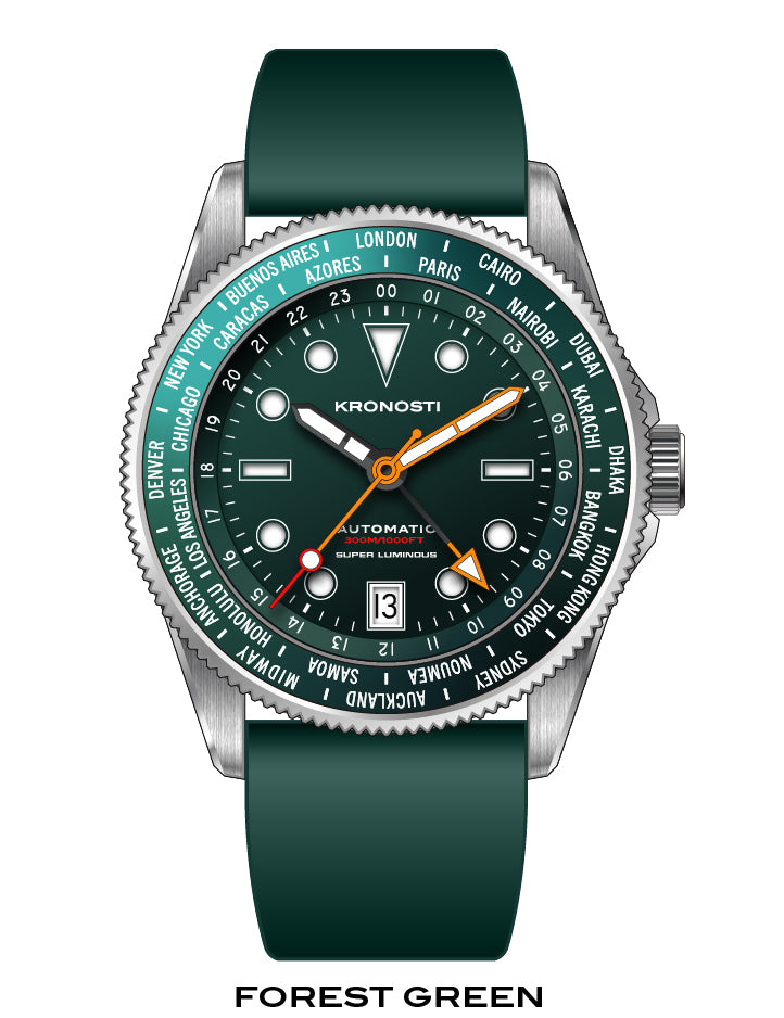 KRONOSTI ATLAS GMT – Ocean Teal Titanium Watch