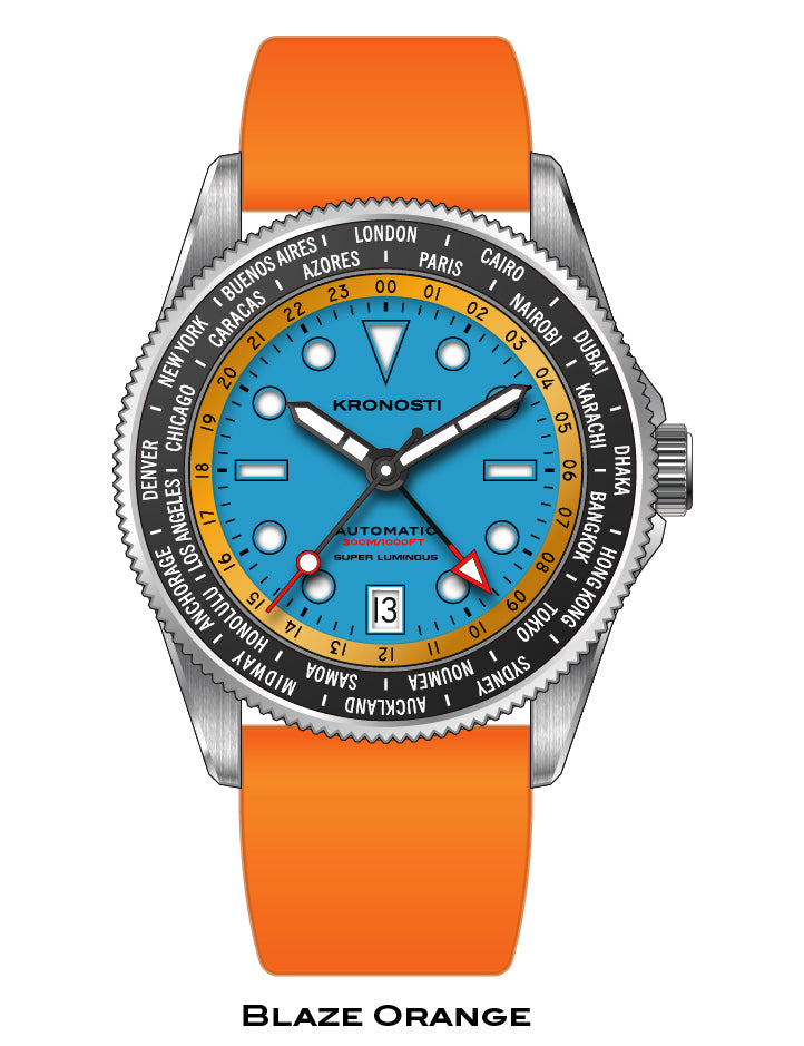 KRONOSTI ATLAS GMT – Ocean Teal Titanium Watch