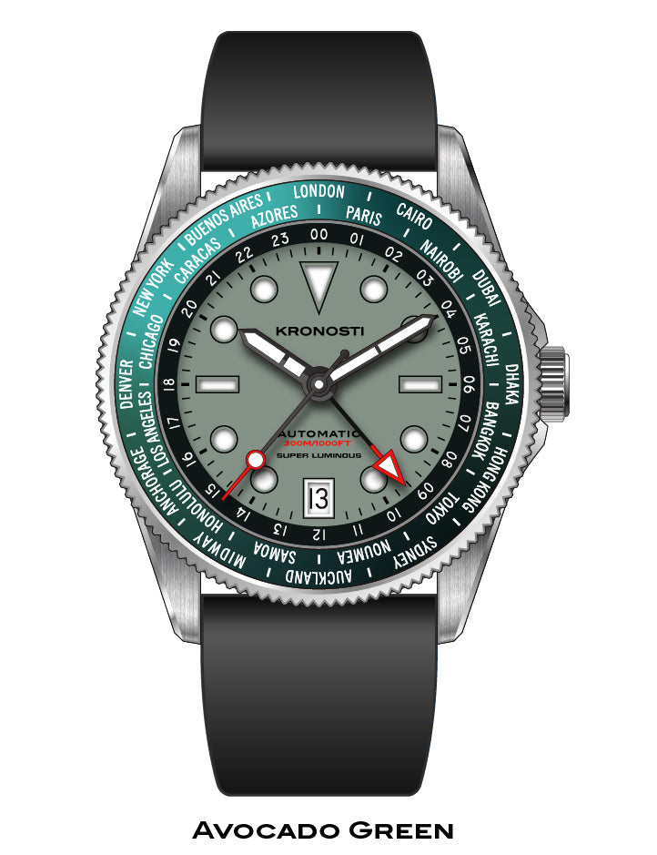 KRONOSTI ATLAS GMT – Ocean Teal Titanium Watch
