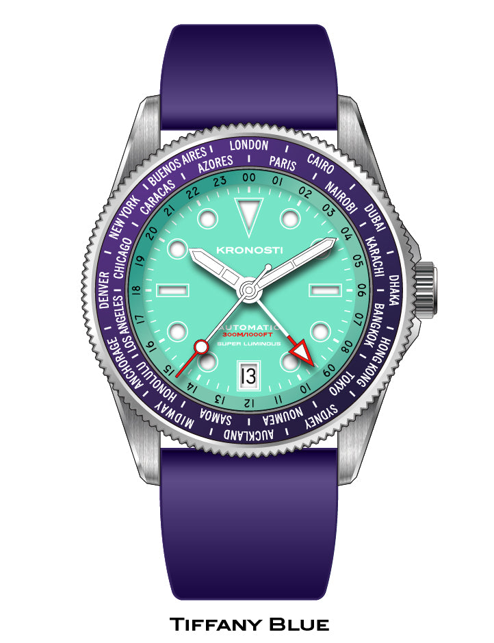 KRONOSTI ATLAS GMT – Ocean Teal Titanium Watch
