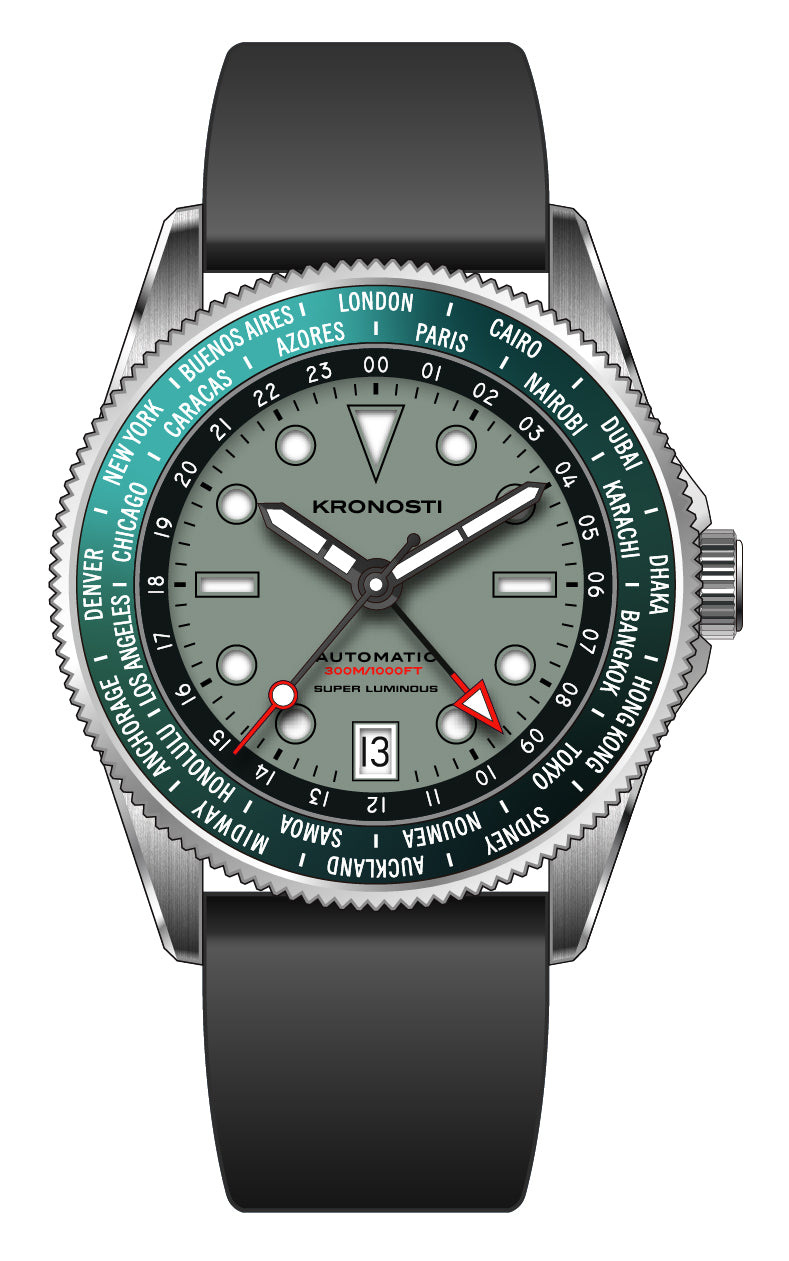 KRONOSTI ATLAS GMT – 300m Titanium Automatic GMT Watch（副本）