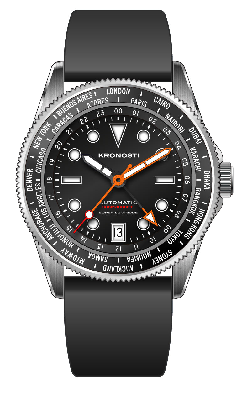 KRONOSTI ATLAS GMT – 300m Titanium Automatic GMT Watch（副本）