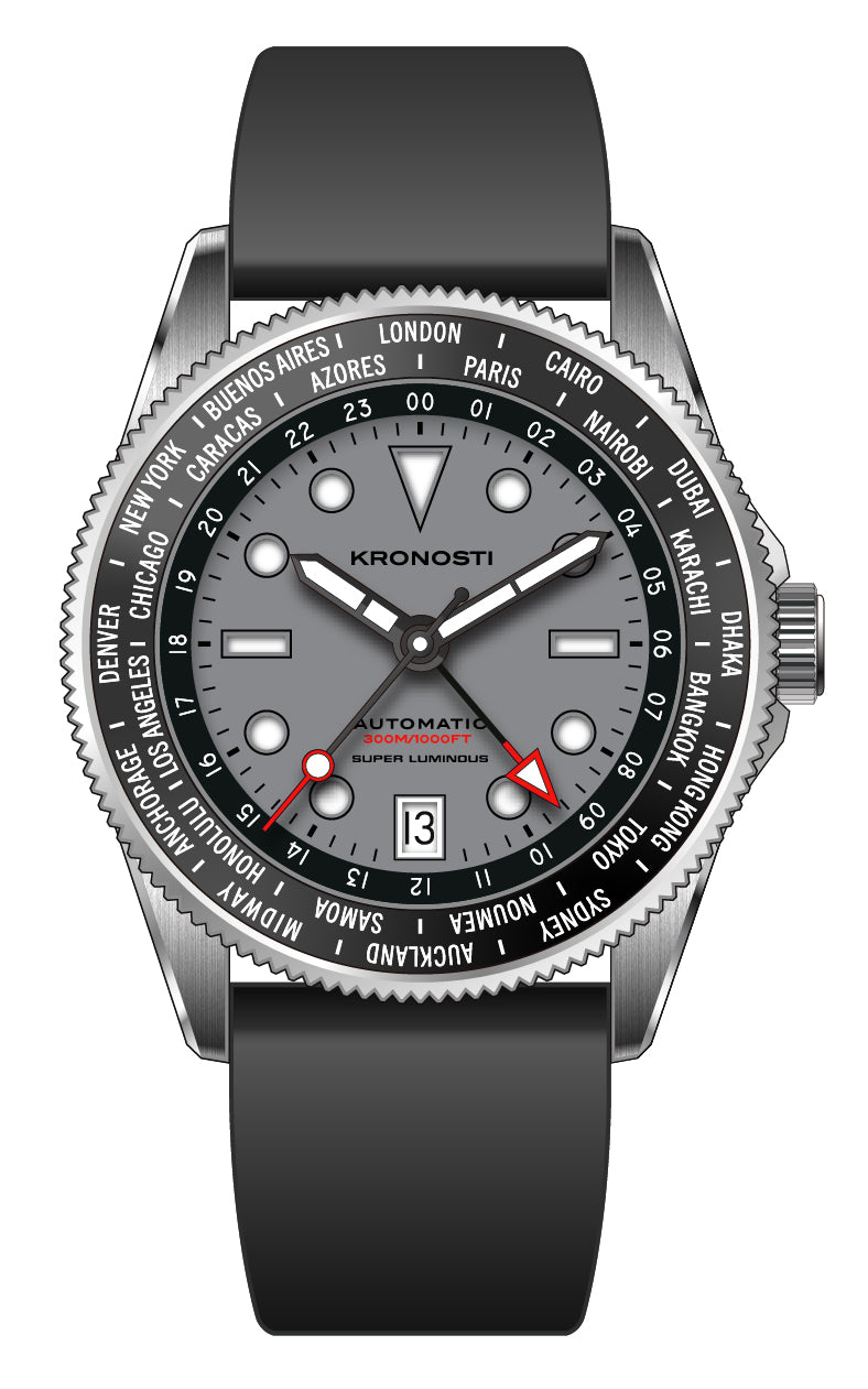 KRONOSTI ATLAS GMT – 300m Titanium Automatic GMT Watch（副本）