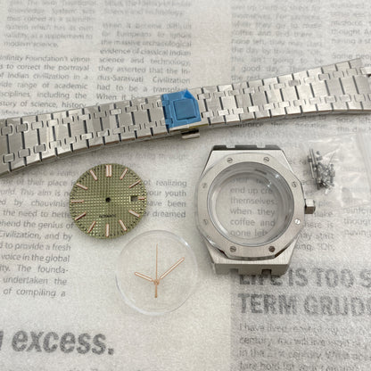 41MM Oak-style Watch Case with Sapphire Modification Mechanical Accessories (Full Set Including Case, Dial, Hands) for NH35 Movement