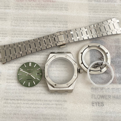 41MM Oak-style Watch Case with Sapphire Modification Mechanical Accessories (Full Set Including Case, Dial, Hands) for NH35 Movement