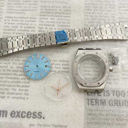 41MM Oak-style Watch Case with Sapphire Modification Mechanical Accessories (Full Set Including Case, Dial, Hands) for NH35 Movement