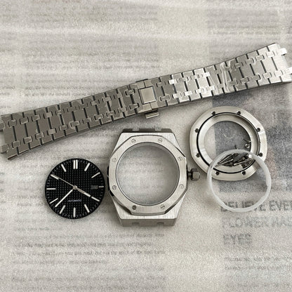 41MM Oak-style Watch Case with Sapphire Modification Mechanical Accessories (Full Set Including Case, Dial, Hands) for NH35 Movement