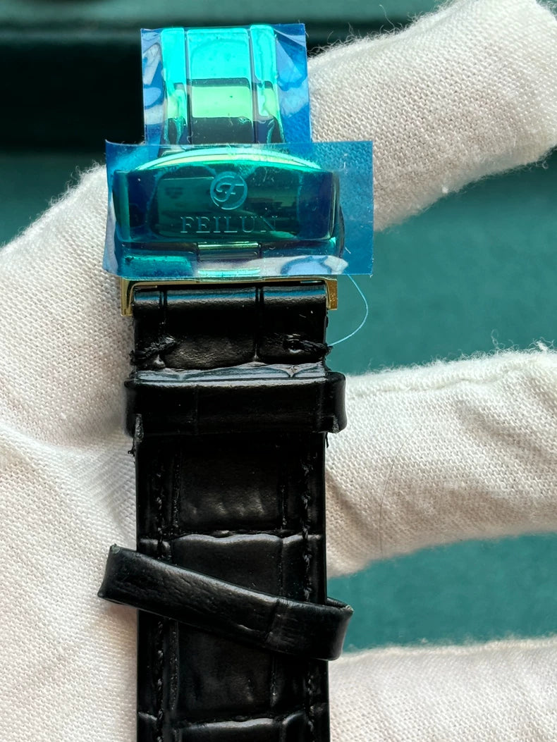 Swiss Luxury Watch: 18K Gold Case, Mother-of-Pearl Sub-Dial & Rotating Globe, Precision Automatic Movement with Dual Rotors