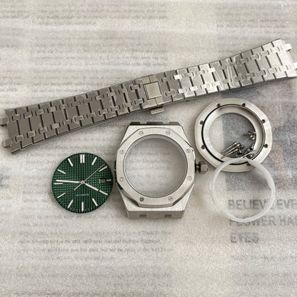 41MM Oak-style Watch Case with Sapphire Modification Mechanical Accessories (Full Set Including Case, Dial, Hands) for NH35 Movement