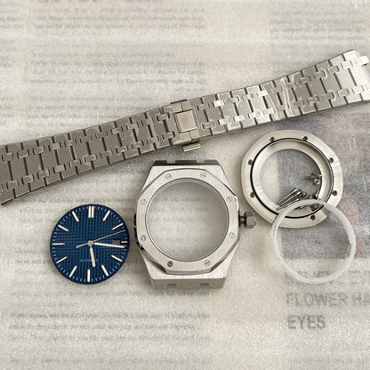 41MM Oak-style Watch Case with Sapphire Modification Mechanical Accessories (Full Set Including Case, Dial, Hands) for NH35 Movement