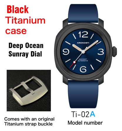 KRONOSTI Voyager Horizon – Three-Hand Black Titanium