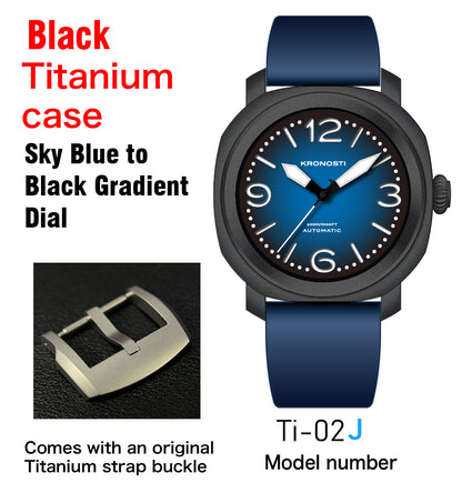KRONOSTI Voyager Horizon – Three-Hand Black Titanium