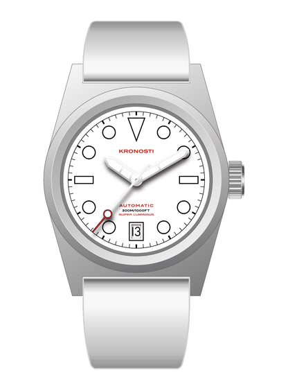 KRONOSTI Shark Shadow Diver – Wireframe White Dial