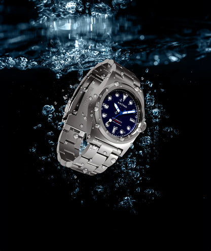 KRONOSTI Shark Shadow Diver – GMT Sunburst Black