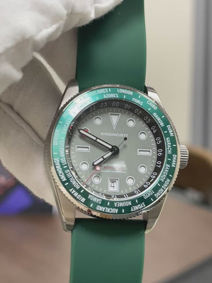 KRONOSTI ATLAS GMT – Ocean Teal Titanium Watch