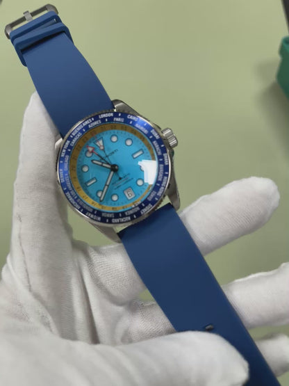 KRONOSTI ATLAS GMT – Ocean Teal Titanium Watch