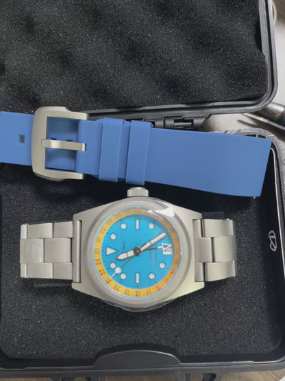 KRONOSTI Shark Shadow Diver – GMT Sunburst Blue