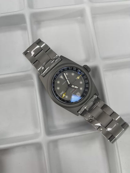KRONOSTI Shark Shadow Diver – GMT Sunburst Black