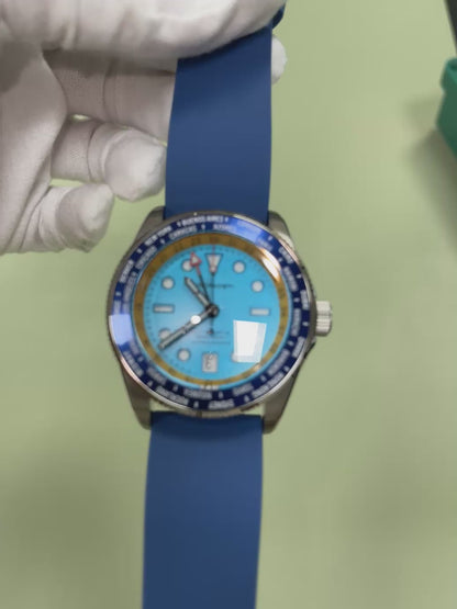 KRONOSTI ATLAS GMT – Ocean Teal Titanium Watch