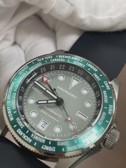 KRONOSTI ATLAS GMT – Ocean Teal Titanium Watch