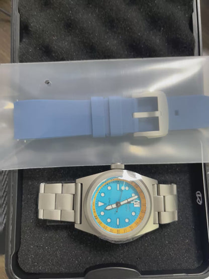 KRONOSTI Shark Shadow Diver – GMT Sunburst Blue
